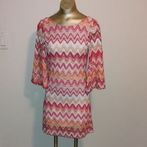 Retro 70s Zigzag Low Back Dress